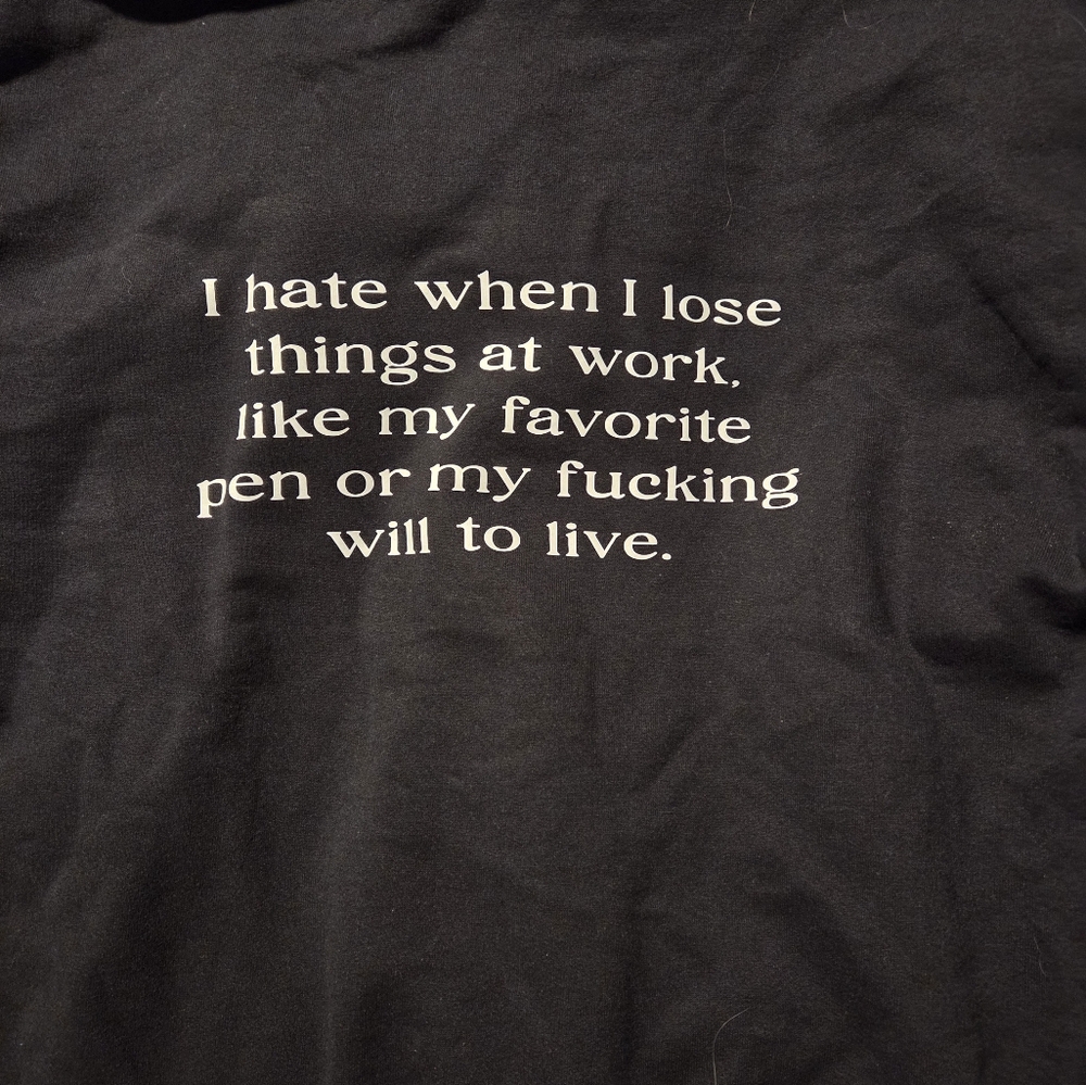 Black funny pull over